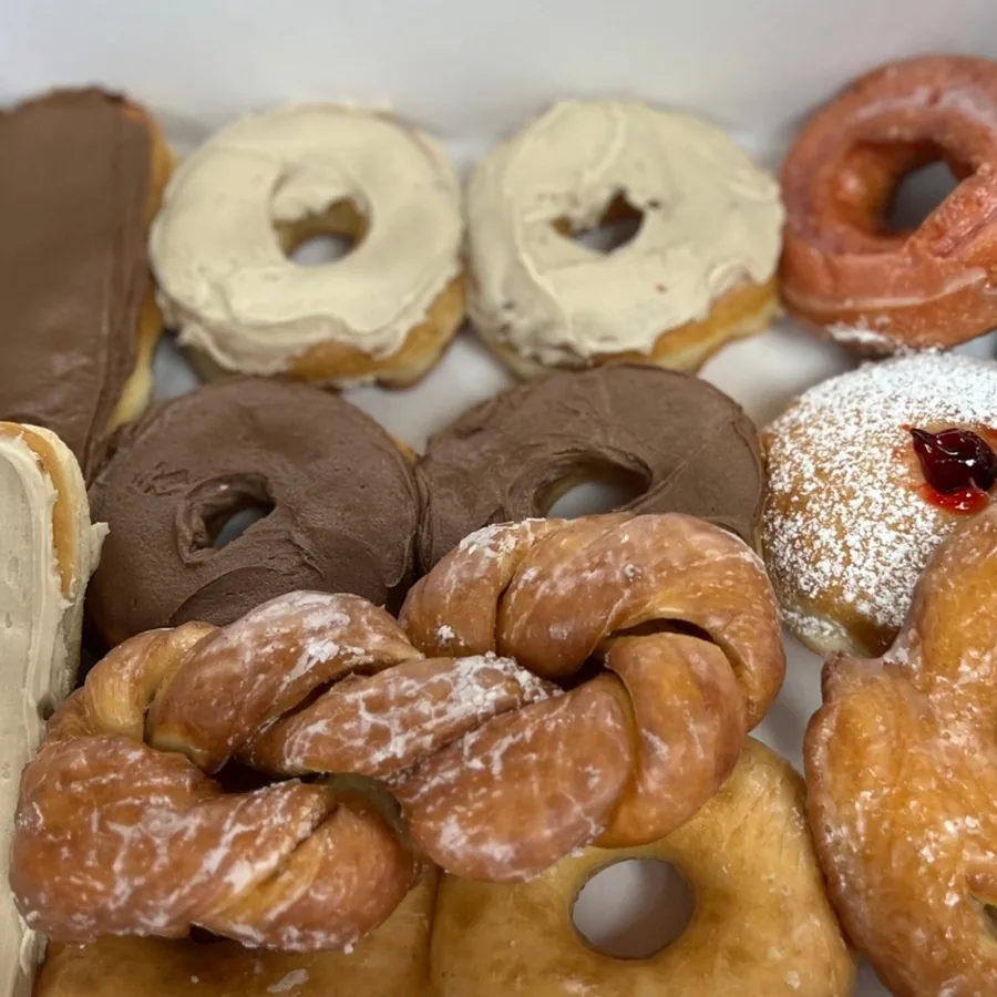 Assorted dozen donuts